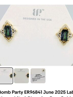 NWT-BP June Alexandrite Earring Studs, gold plated